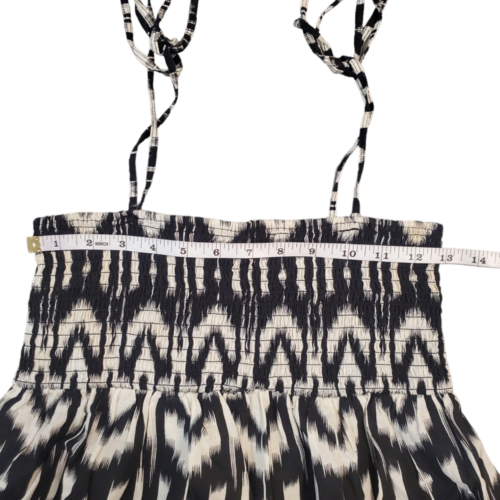 At Last Sundress Women Size Large Black Aztec Print Spaghetti Straps  Dress - Picture 6 of 9